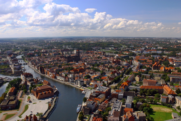 fotografia lotnicza panorama Gdaska.