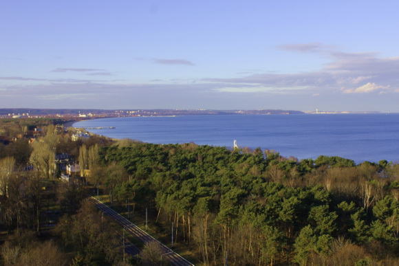 Gda�sk molo na zdj�ciu z powietrza.